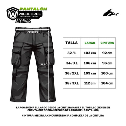 Pantalón Táctico Negro Outdoor Wildforce de Hombre